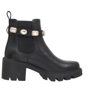 Black Chelsea Gem Booties